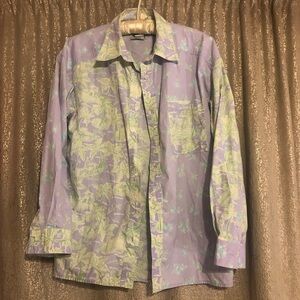Lilly Pulitzer Island Fever Patch Work Button Up Blouse